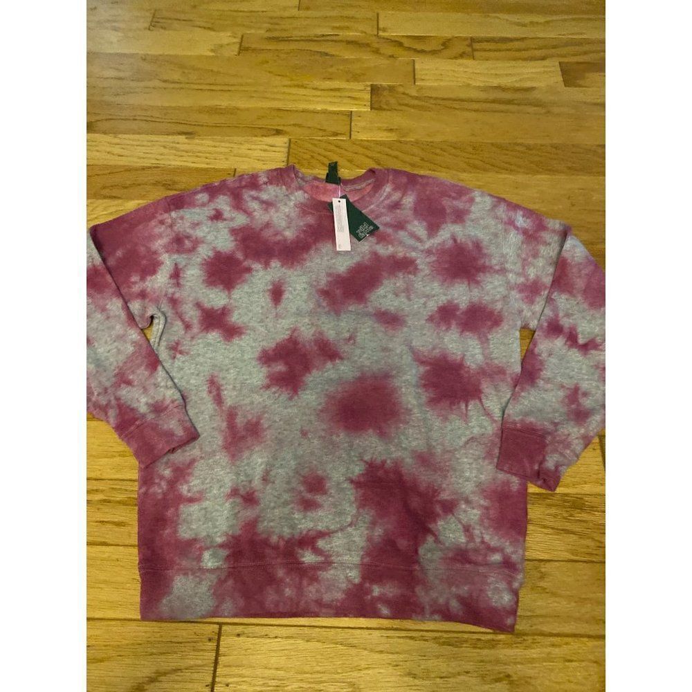 NWT Wild Fable, women’s pink/gray crew neck long sleeve pullover sweater size XS